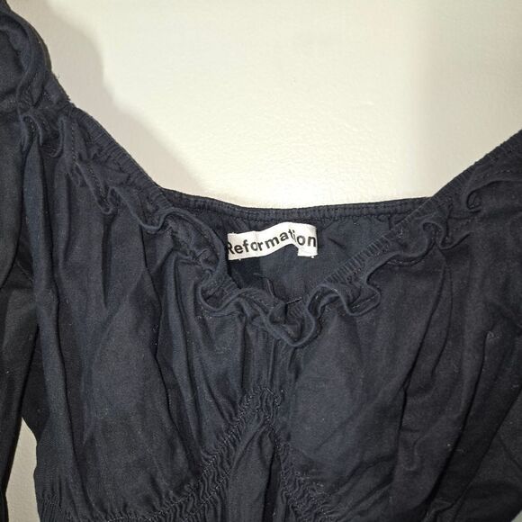 Reformation | Black Sweetheart Vic Mini Dress Small - Picture 10 of 11